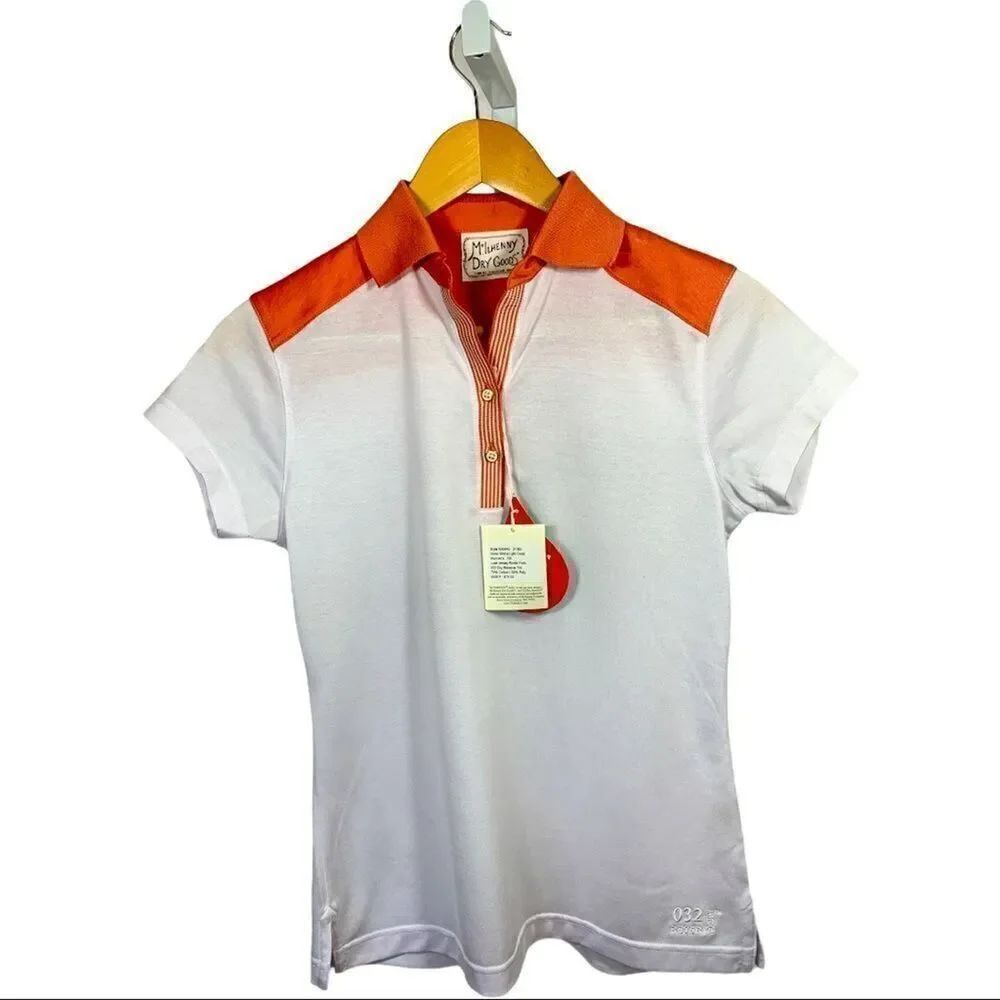 McILHENNY DRY GOODS Women’s Short Sleeve Golf/Athletic Shirt White Extra Small